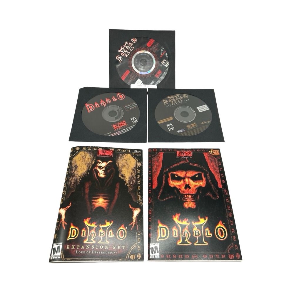 Diablo II 2 &‎ Lord of Destruction Expansion Set PC Mac Blizzard Discs Manuals